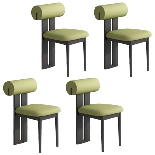 YVYKFZD Esszimmerstühle Set aus Holz, gepolsterte Esszimmerstuhl, Küchenstuhl ohne Armlehnen, einzigartiger Küchenstühle, für Büro, Schlafzimmer, Arbeitszimmer(Green+Black,4PCS) von YVYKFZD