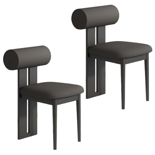 YVYKFZD Esszimmerstühle Set aus Holz, gepolsterte Esszimmerstuhl, Küchenstuhl ohne Armlehnen, einzigartiger Küchenstühle, für Büro, Schlafzimmer, Arbeitszimmer(Nero,2PCS) von YVYKFZD