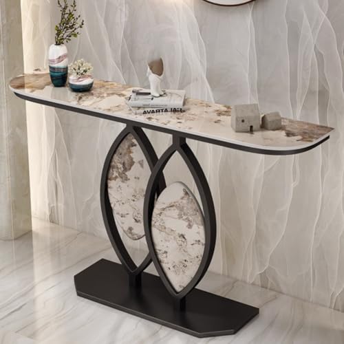 YVYKFZD Konsolentisch, schmaler Langer Beistelltisch Flurtisch, Sofatisch Akzenttische, Eingangstisch mit Ablagefächern, für Wohnzimmer, Foyer, Eingangsbereich(Black A,100cm/39.3") von YVYKFZD