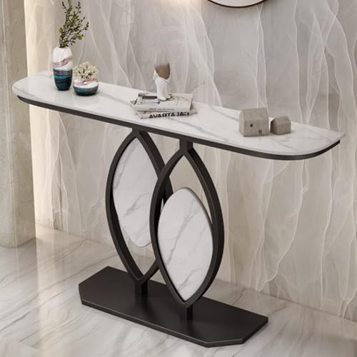 YVYKFZD Konsolentisch, schmaler Langer Beistelltisch Flurtisch, Sofatisch Akzenttische, Eingangstisch mit Ablagefächern, für Wohnzimmer, Foyer, Eingangsbereich(Black B,80cm/31.4") von YVYKFZD
