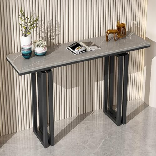 YVYKFZD Rechteckiger Konsolentisch, schmaler Langer Beistelltisch Flurtisch, Sofatisch Akzenttische mit Metallfuß, minimalistische Eingangstisch, für Eingangsbereich, Foyer(Black C,100cm/39.3") von YVYKFZD
