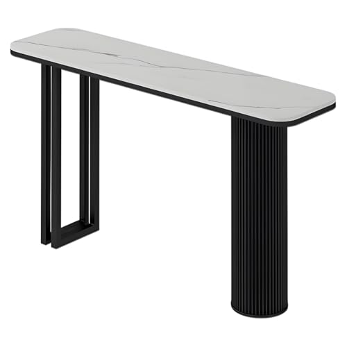 YVYKFZD Schmaler Konsolentisch, rechteckiger Beistelltisch Flurtisch, hinter dem Sofatisch, Eingangstisch mit stilvollem Metallrahmen, für das Eingangsbereich Wohnzimmerfoyer(Black C,100cm/39.3") von YVYKFZD