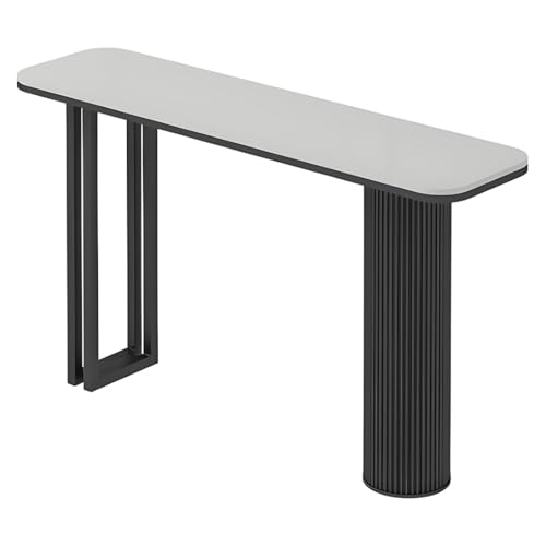 YVYKFZD Schmaler Konsolentisch, rechteckiger Beistelltisch Flurtisch, hinter dem Sofatisch, Eingangstisch mit stilvollem Metallrahmen, für das Eingangsbereich Wohnzimmerfoyer(Black D,80cm/31.4") von YVYKFZD