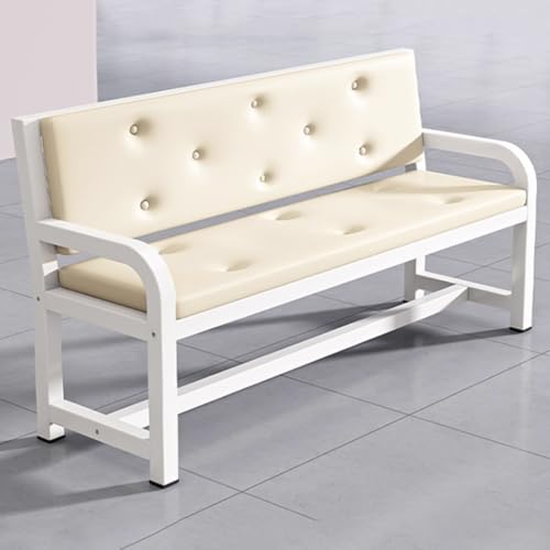 YVYKFZD Sitzbank für Wartezimmer aus PU-Leder, Wartezimmer-Bank-Set mit Arm- und Rückenlehnen, Besucherstuhl für Büros, Wartezimmerstühle Empfangsbank Flughafenempfang(Beige,L 100cm/39.3") von YVYKFZD