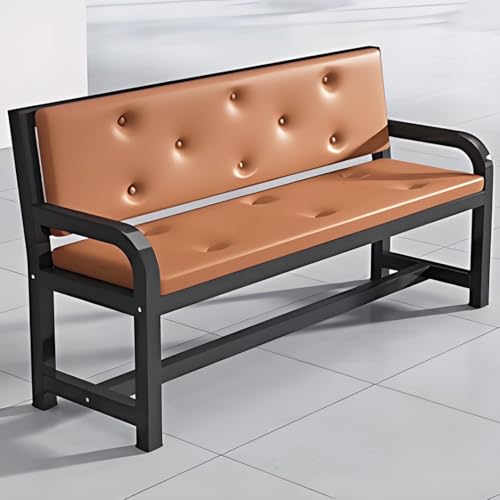 YVYKFZD Sitzbank für Wartezimmer aus PU-Leder, Wartezimmer-Bank-Set mit Arm- und Rückenlehnen, Besucherstuhl für Büros, Wartezimmerstühle Empfangsbank Flughafenempfang(Brown 1,L 120cm/47.2") von YVYKFZD