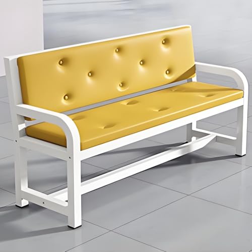 YVYKFZD Sitzbank für Wartezimmer aus PU-Leder, Wartezimmer-Bank-Set mit Arm- und Rückenlehnen, Besucherstuhl für Büros, Wartezimmerstühle Empfangsbank Flughafenempfang(Giallo,L 130cm/51.1") von YVYKFZD