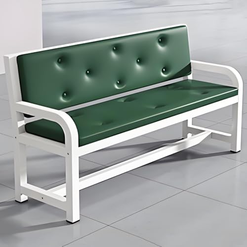 YVYKFZD Sitzbank für Wartezimmer aus PU-Leder, Wartezimmer-Bank-Set mit Arm- und Rückenlehnen, Besucherstuhl für Büros, Wartezimmerstühle Empfangsbank Flughafenempfang(Green,L 160cm/62.9") von YVYKFZD