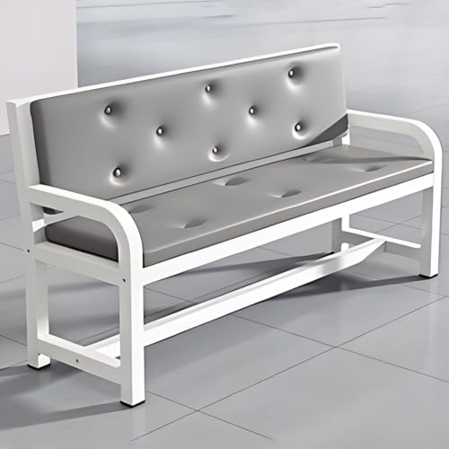 YVYKFZD Sitzbank für Wartezimmer aus PU-Leder, Wartezimmer-Bank-Set mit Arm- und Rückenlehnen, Besucherstuhl für Büros, Wartezimmerstühle Empfangsbank Flughafenempfang(Light Gray,L 130cm/51.1") von YVYKFZD