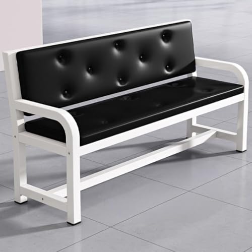 YVYKFZD Sitzbank für Wartezimmer aus PU-Leder, Wartezimmer-Bank-Set mit Arm- und Rückenlehnen, Besucherstuhl für Büros, Wartezimmerstühle Empfangsbank Flughafenempfang(Nero,L 100cm/39.3") von YVYKFZD