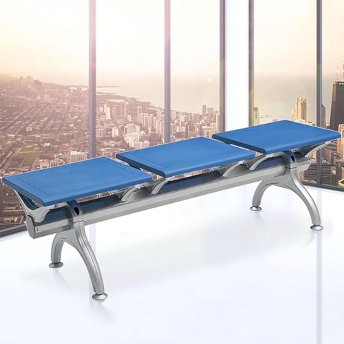 YVYKFZD Sitzbank für Wartezimmer ohne Armlehnen, 3-Sitzer Wartezimmer-Bank-Set, Besucherstuhl Wartezimmerbank aus PU-Leder, Wartezimmerstühle Empfangsbank für Flughäfen(Sky Blue) von YVYKFZD
