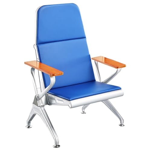 YVYKFZD Wartezimmer-Bank-Set, PU-Leder Sitzbank für Wartezimmer mit Armlehnen, Phlebotomiestuhl, Büro Besucherstuhl, Wartezimmerstühle Wartezimmerbank für Flughafen(Wooden armrests,1 Seat) von YVYKFZD