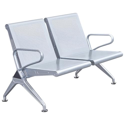 YVYKFZD Wartezimmer-Bank-Set, Sitzbank für Wartezimmer mit Armlehnen, Büro Besucherstuhl, Stahl Wartezimmerstühle Empfangsbank für Flughäfen, Kliniken(2 Seat) von YVYKFZD