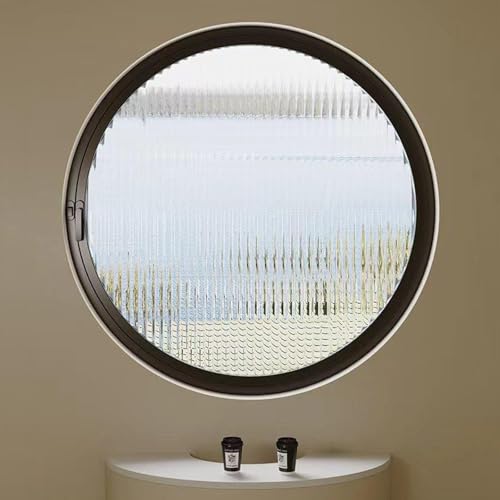 Hausfenster 360 ° drehbares Bullauge for den Fensteraustausch in Garage, Badezimmer, Büro und Zuhause(Black-a,100cm/39.4in) von YVZYLXH