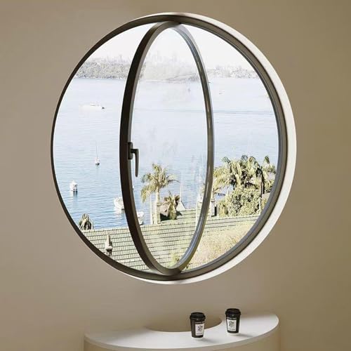 Hausfenster 360 ° drehbares Bullauge for den Fensteraustausch in Garage, Badezimmer, Büro und Zuhause(Black-b,60cm/23.6in) von YVZYLXH