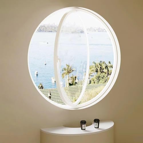 Hausfenster 360 ° drehbares Bullauge for den Fensteraustausch in Garage, Badezimmer, Büro und Zuhause(White-b,80cm/31.5in) von YVZYLXH
