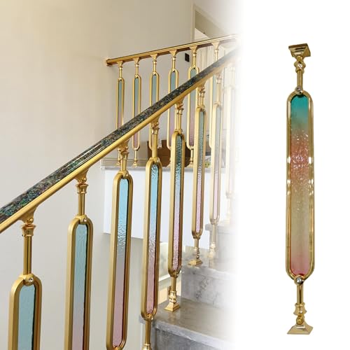 Treppenbalusterpfosten 90CM Metalltreppengeländer for den Innenbereich mit verstellbarer oberer Platte, for Treppenhandläufe im Innenbereich(1Pack) von YVZYLXH