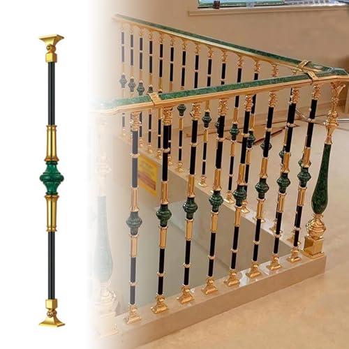 Treppengeländer for den Innen,95cm Handlauf Metalltreppenpfosten mit verstellbarer Deckplatte, Treppenbaluster for Deck, Balkon(1Pack) von YVZYLXH