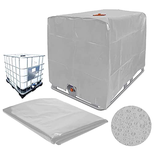NENGGE IBC Tank Container 1000L Abdeckung 210D Schutzplane Schutzhaube Cover Tank Container Abdeckung, wasserdichte Folien Staubdicht Plane für Regentonne Wassertank Gartenmöbel Abdeckhaube,Silber von NENGGE