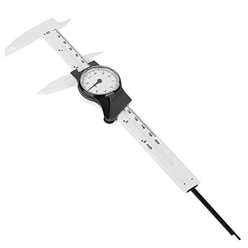 0-150 mm Kunststoff Zifferblatt Messschieber Lineal Messgerät Messwerkzeug(Weiß) von YWBL-WH
