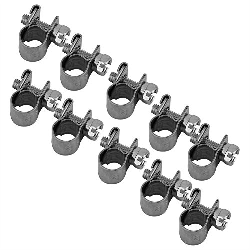 10 Stück Edelstahl-Mini-Kraftstoffleitungs-Schlauchschelle, 6 Mm Bis 20 Mm, Optionale Größe mit Schrauben und Muttern, Schraubklemme, Rohrschelle, Gummi-Schlauchschelle(7-9Mm) von YWBL-WH