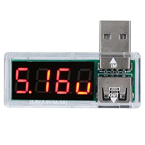 2pcs USB-Ladungsdetektor Strom Spannungsprüfer Batterie Voltmeter Amperemeter Multimeter für Handy-Ladegeräte(Weiß), Amperemeter von YWBL-WH