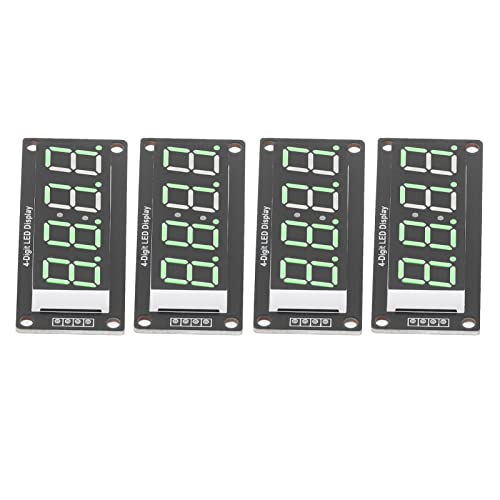 4 Set 4 Digit Digital Tube mit Pin Header LED Display Board 7 Segmente Clock Modul TM1637 0.56in Clock Double Dots Modul(Grün MRA041A) von YWBL-WH