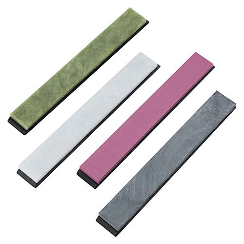 Diamant-Schleifsteine mit Basis für festen Winkel, Körnung, Messerschärfer, 4 Stück, Stahlschleifscheibe,Schleifscheibe aus Stahl von YWBL-WH