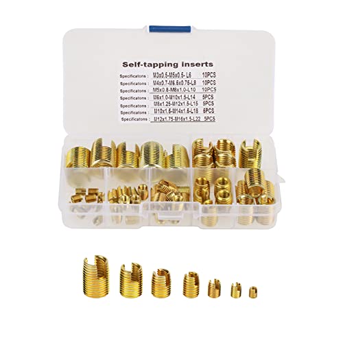50 Stücke Selbstschneidende Gewindeeinsatz, Messing Ton Gewinde Geschlitzte Einsätze Kombination Set Repair Thread Tool von YWBL-WH