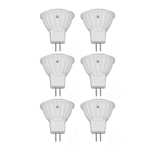 6 Stück MR11 LED-Glühbirne, 4 W, GU4-Keramiksockel, 220 V, Dimmbar, 360 Lm, Lampe für Gehwege, Gartenlandschaftsbereiche (Warmes Licht) von YWBL-WH