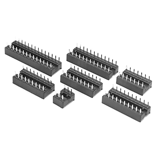 66 Stücker IC-Chip-Sockel, 2,54-mm-Flachstift-DIP-Komponenten-Sortiment für Integrierte Schaltkreise IC-Sockel-Set für Single Precision Timer von YWBL-WH