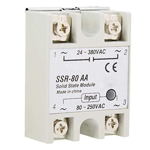 80A Halbleiterrelais SSR-80 AA 80-250VAC Einphasiges Halbleiter Schaltmodul Ausgangsstrom 80A 80A Halbleiterrelais SSR-80 AA 80-250VAC Einphasiges Halbleiter Schaltmodul Ausgangsstrom 80A von YWBL-WH