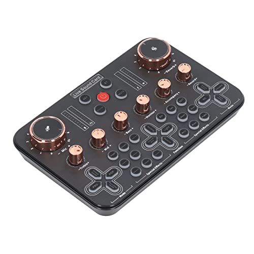 Audio Mixer Live Sound Card mit LED -Bildschirm, DSP -Chip, Kabelfreier Verbindung und Rauschvermeidungsfunktion für Gitarrenaufnahmenspiele von YWBL-WH
