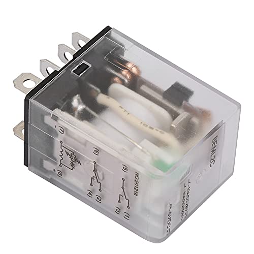 BEML2C 8 Pins 10A Leistungsrelais Zwischenrelais Zwei offene Zwei-geschlossene elektromagnetische Relais mit grüner Kontrollleuchte 12VDC / 6VDC / 110VDC(6VDC) von YWBL-WH