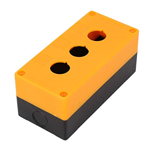 BX3 22mm Switch Box, Drei-Loch-Drucktastenschalter Steuerung Schutzhülle Wasserdicht(Gelb),Tasten und Anzeigen von YWBL-WH