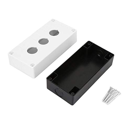 BX3 22mm Switch Box, Drei-Loch-Drucktastenschalter Steuerung Schutzhülle Wasserdicht(Weiß) von YWBL-WH