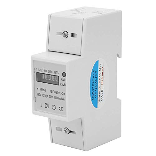 Digitale Stromzähler 220V LCD-Anzeige Energiezähler Einphasig 2P DIN Schienen Elektronischer KWh Zähler 20 (80) A von YWBL-WH