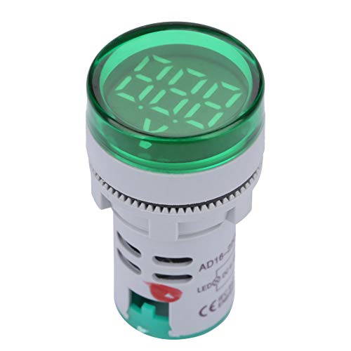 Digital LED Voltmeter Signalleuchte Digitalanzeige DC Spannungsmesser Anzeige Rundlampentester Blau Rot Weiß Grün Gelb(Grün), Tasten und Anzeigen von YWBL-WH