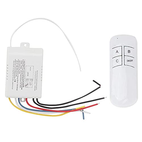 220 V Wandschalter mit Fernbedienung, On/Off, kabellos, 3 Wege, Ein/Aus, digitale Fernbedienung, Sender und Empfänger für Beleuchtung, Ventilator von YWBL-WH