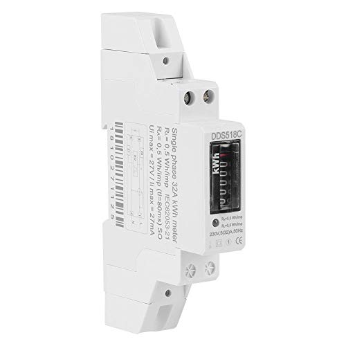 LCD KWh-Zähler 220V Digitaler Stromzähler Einphasen-DIN-Schienen-Energiezähler 5A-32A von YWBL-WH