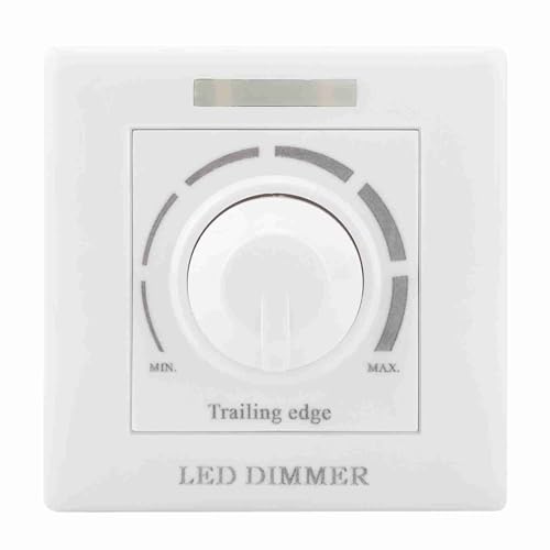 LED-Lichtdimmerschalter mit IR-Fernbedienung 200 W, Einstellbare Helligkeitsregelung, Kompatibel mit Verschiedenen Dimmleistungen für Heim-, Gewerbe- oder von YWBL-WH