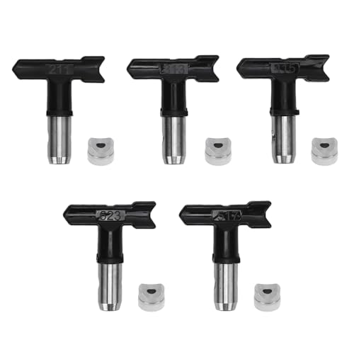Lackspray -Tipps 5pcs Luftless Sprühdüsenset mit Mehreren Größen für Möbelzäune Industriesprühung, Stabile Zerstäubung, für Verschiedene Oberflächen und Materialien von YWBL-WH