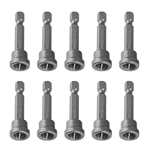 10 Stück 5,1 cm PH2 Sechskantschaft Magnet-Kreuzschraubendreher-Bits Set für Trockenbau Gipskarton 10 Stück 5,1 cm PH2 Sechskantschaft Magnet-Kreuzschraubendreher-Bits Set für Trockenbau Gipskarton von YWBL-WH