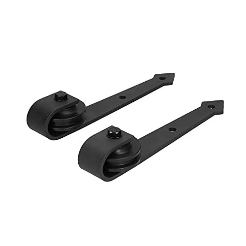 Scheunentorrolle, Schiebe-Scheunentor-Hängerollen, Riemenscheibenrolle aus Kohlenstoffstahl mit Schraube, Schiebetür-Hardware-Set, Schwarz, Zuhause, Schiebetür-Hardware von YWBL-WH