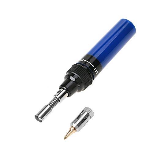 Schnurloses nachfüllbares Gas Iso-Tip Lötlampe Lötkolben Stift Butangas für elektronische PC Repair Tool 8ML(Blau) von YWBL-WH