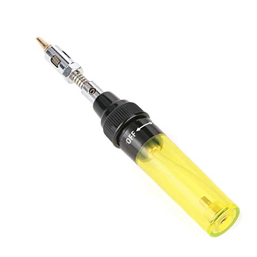 Schnurloses nachfüllbares Gas Iso-Tip Lötlampe Lötkolben Stift Butangas für elektronische PC Repair Tool 8ML(Gelb) von YWBL-WH