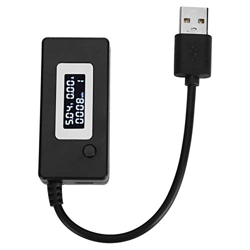 USB-Messgerät, LCD-Display, Hintergrundbeleuchtung, USB-Detektor, Amperemeter, Voltmeter, Ladekapazität, Tester, Messgerät 4 Bis 30 V Zum Messen, Stromkreisprüfgerät (Schwarz) von YWBL-WH