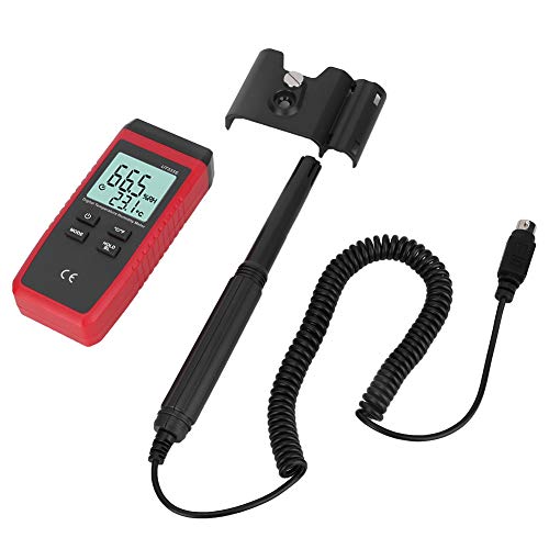 UT333S Temperatur- und Luftfeuchtigkeitsmessgerät mit Sonde und Halter, Hintergrundbeleuchtetem Display, Datenspeicherung und Automatischer Abschaltung für Zuhause, Büro und von YWBL-WH