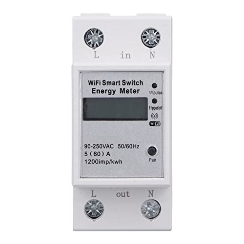 WIFI Smart Energy Meter Intelligenter Haushaltsstromzähler LCD-Display für 1 Phase 2P DIN-Schiene ZMAI-90 AC90-250V von YWBL-WH