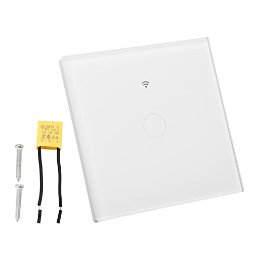 WiFi-Licht-Touch-Schalter, WiFi RF-Lichtschalter, Flammhemmender PC-Wand-Touch-Schalter, Sprachsteuerung, Wasserdichte Glasscheibenunterstützung, Lichtschalter von YWBL-WH