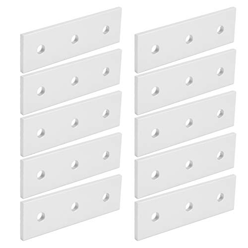 YWBL-WH 10 Stücke Aluminium Flache Anschluss Verbindungsplatte Gerade Ecke Klammer Platte für Zaun Holz Reparaturen (3030) von YWBL-WH